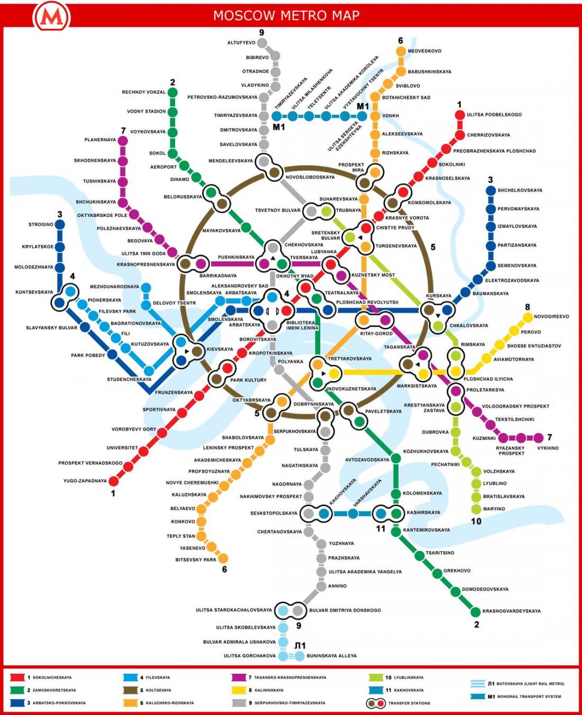 kaart van die Moskou metro