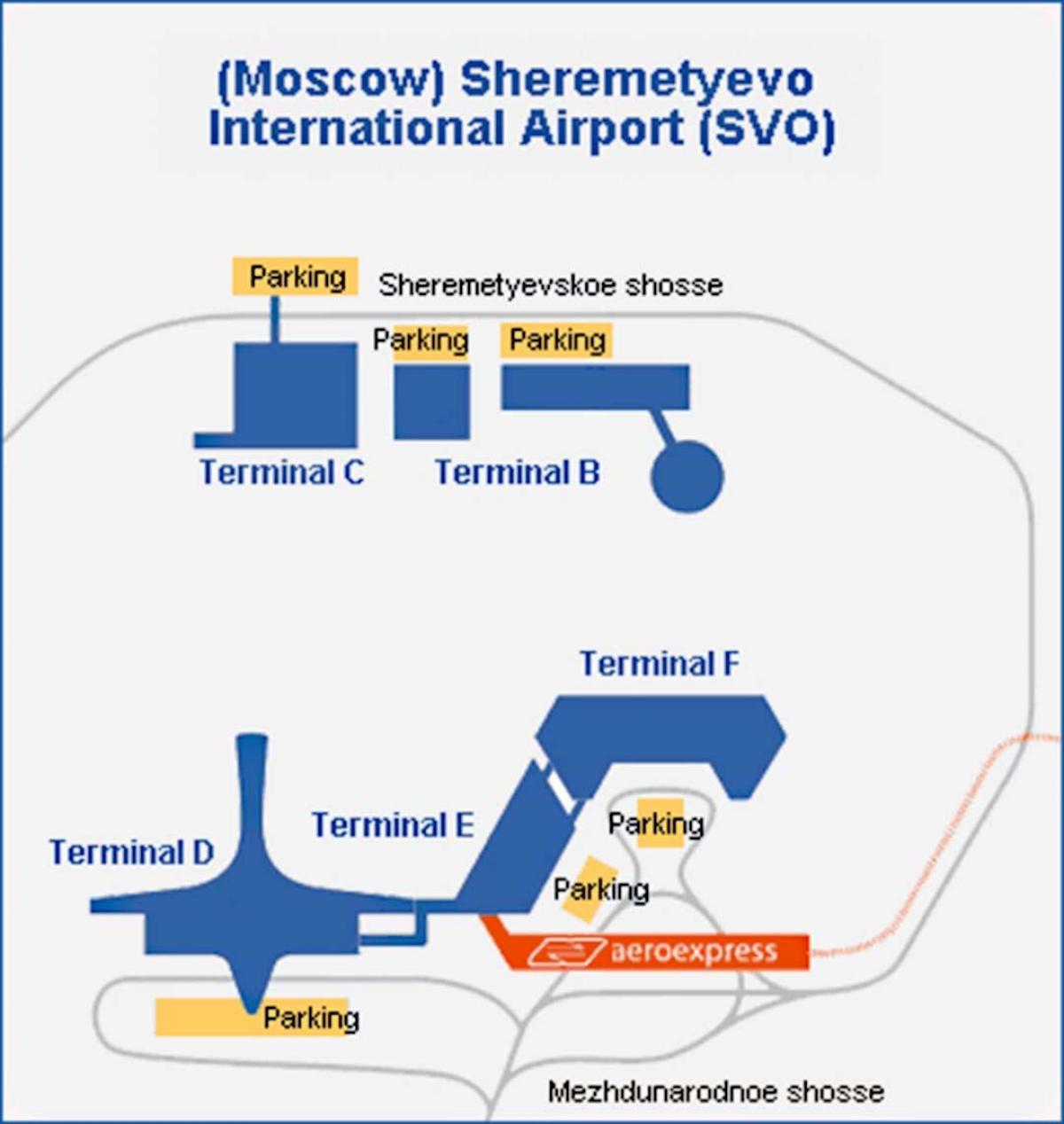 Sheremetyevo terminale kaart