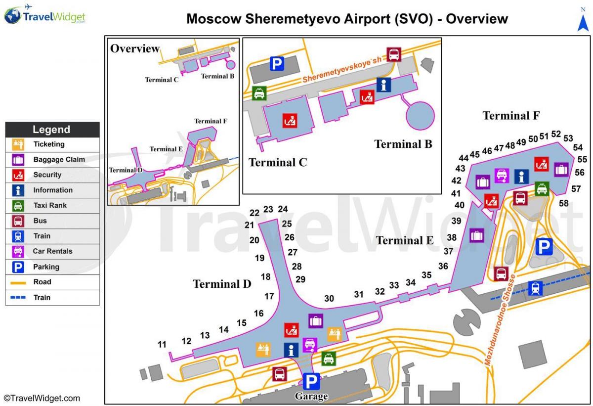 Moskou Sheremetyevo kaart