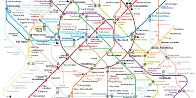 Metro-stasie Moskou kaart