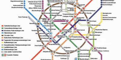 Moskou metro kaart in engels