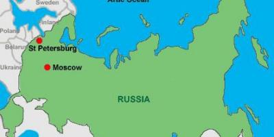 Moskou en st Petersburg kaart