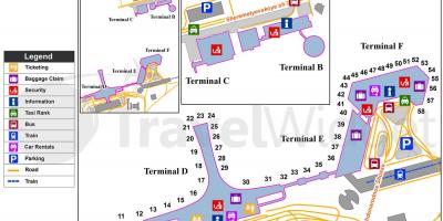 Sheremetyevo kaart van die terminale